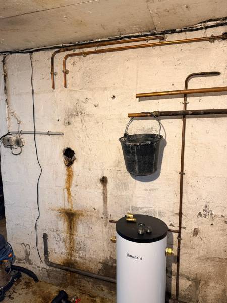 Après dépose de la chaudière fioul